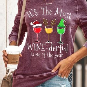 Its The Most Wine Derful Time Of The Year Xmas Christmas Gift Letter Sweatshirts, Hoodies&Sweatshirts, Lilicloth.com
