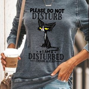 Womens Please Do Not Disturb Letters Regular Fit Sweatshirt, Hoodies&Sweatshirts, Lilicloth.com