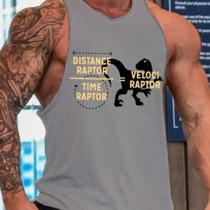 Animal Mathematical Formula Men’s Casual Tank Top, Tank Tops, Lilicloth.com