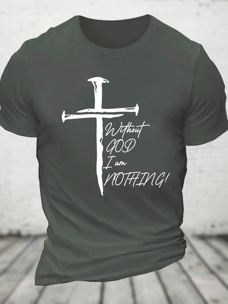 Without God I Am Nothing Cotton T-Shirt, T-shirts, Lilicloth.com