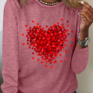 Let Love Fill Your Heart Casual Long Sleeve Shirt, Long sleeves, Lilicloth.com