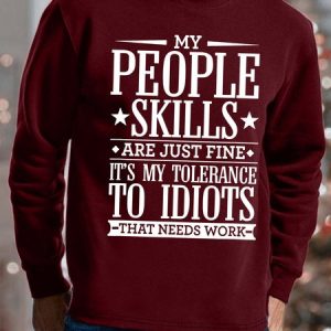 Men It’s My Tolerance To Idiots That Needs Work Text Letters Sweatshirt, Hoodies&Sweatshirts, Lilicloth.com