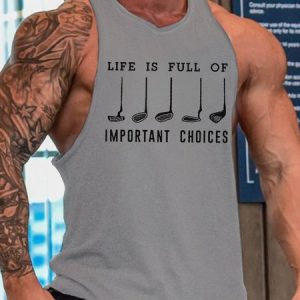 Men's Casual Life Is Full Of Important Choice Knit, Tank Tops, Lilicloth.com