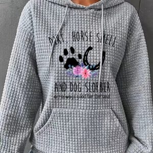 Horse Smell And Dog Slobber Dog Lover Horse Lover Simple Loose Hoodie, Hoodies&Sweatshirts, Lilicloth.com