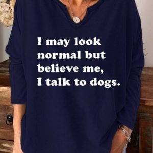 Funny text print notched neck long sleeve shirt, Hoodies&Sweatshirts, Lilicloth.com