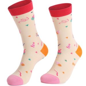Birthday Gift Color blocked Printed Socks, JustFashionNow Socks, color:Yellow|size:One-size,