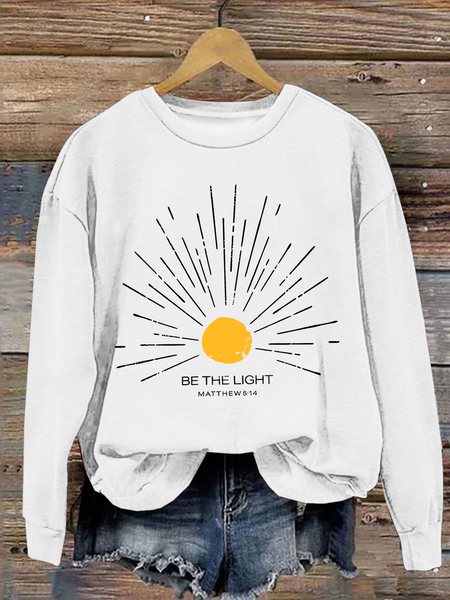 Be The Light Mathew 5 14 Sunburst Jesus God Christian Casual Sweatshirt, Hoodies&Sweatshirts, Lilicloth.com