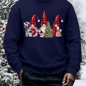 Men's Christmas Gnome Loose Crew Neck Sweatshirt, Hoodies&Sweatshirts, Lilicloth.com