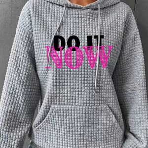 Do It Now Simple Loose Hoodie, Hoodies&Sweatshirts, Lilicloth.com