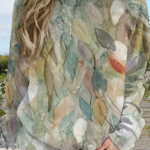 Womens Art Print Casual Crew Neck Sweatshirt, Hoodies&Sweatshirts, Lilicloth.com