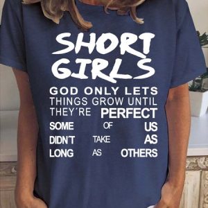 Short Girls Women's Short Sleeve T-Shirt, T-shirts, Lilicloth.com