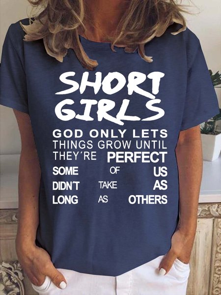 Short Girls Women's Short Sleeve T-Shirt, T-shirts, Lilicloth.com