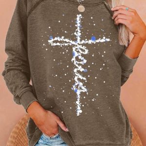 Womens Christmas Begins With Christ Crew Neck Sweatshirt, Hoodies&Sweatshirts, Lilicloth.com