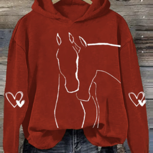 Women's Animal Spring/Fall Long Sleeve Casual Daily Hoodie, JustFashionNow Sweatshirts & Hoodies, color:Red|size:4XL,