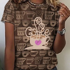Lilicloth X Paula Women's Coffee Full T-Shirt, T-shirts, Lilicloth.com