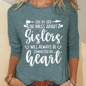 Sisters Will always Be Connected By Heart Top, Hoodies&Sweatshirts, Lilicloth.com