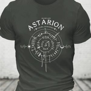 Astarion Girl Dinner Black and White Men's Cotton T-Shirt, T-shirts, Lilicloth.com