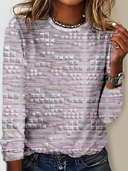 Women's Long Sleeve Tee T-shirt Spring/Fall 3D Printing Crew Neck Holiday Going Out Casual Top, JustFashionNow T-Shirts, color:As Picture|size:4XL,