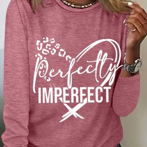 Women's Perfectly imperfect Leopard Cheetah Print Simple Long Sleeve Top, Long sleeves, Lilicloth.com