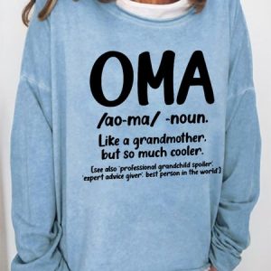 Women Funny Oma Grandmother Simple Sweatshirt, Hoodies&Sweatshirts, Lilicloth.com