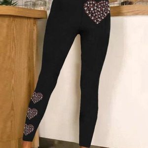 Women's Vintage 3D Printing Jersey All Season Long Leggings, JustFashionNow Leggings, color:Black|size:XXL,