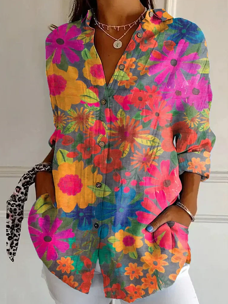 Casual Floral Print Blouse, Blouses, Lilicloth.com