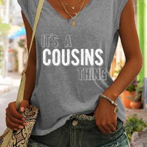 It's A Cousins Thing Women's V-neck Top, Tank Tops, Lilicloth.com