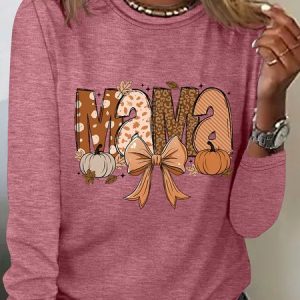 Fall Mama Casual Long Sleeve Shirt, Long sleeves, Lilicloth.com