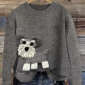 Cute pet dog art round neck sweater, Sweaters, Lilicloth.com