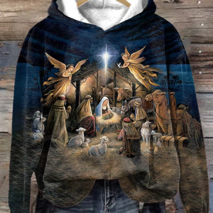Women's Nativity Print Hoodie, Hoodies&Sweatshirts, Lilicloth.com