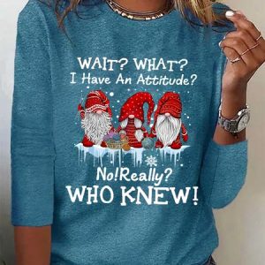 Women Funny I Have An Attitude? No Regular Fit Long sleeve Top, Long sleeves, Lilicloth.com