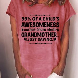 99% Of A Child's Awesomeness Comes From Their Grandmother Women's T-Shirt, T-shirts, Lilicloth.com
