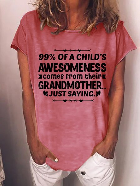 99% Of A Child's Awesomeness Comes From Their Grandmother Women's T-Shirt, T-shirts, Lilicloth.com