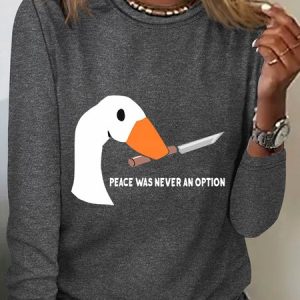 Peace Was Never An Option Sarcastic Long sleeve Shirt, Long sleeves, Lilicloth.com