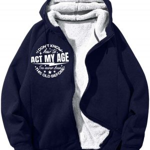Men’s I Don’t Know How To Act My Age I’ve Never Been This Old Before Hoodie Loose Casual Text Letters Sweatshirt, Hoodies&Sweatshirts, Lilicloth.com