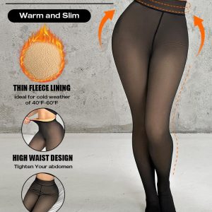ChicMe ShapeLift 2-Piece Magic Fleece Lined Leggings Tight Thin Fleece Thermal Pantyhose Warm Leggings (Size Regular/Large/Extra Large), women Leggings, ChicMe catalog