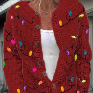 Women's Christmas Casual 3D Printing Cardigan, Cardigans, Lilicloth.com