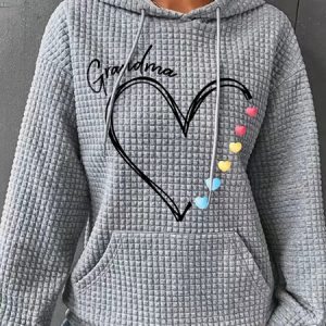 Grandma Heart Simple Loose Hoodie, Hoodies&Sweatshirts, Lilicloth.com