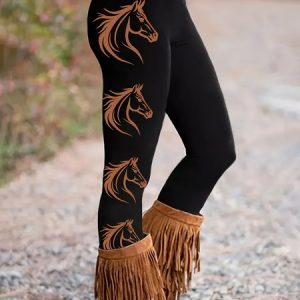 Casual Printed Tight Stretch Leggings, Leggings, Lilicloth.com