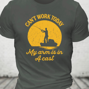 I Can't Work Today My Arm Is In A Cast Cotton T-Shirt, T-shirts, Lilicloth.com