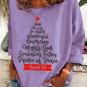 Names of Jesus Christmas Tree Isaiah 9 6 Casual Sweatshirt, Hoodies&Sweatshirts, Lilicloth.com
