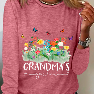 Grandma's Garden Casual Long Sleeve Shirt, Long sleeves, Lilicloth.com