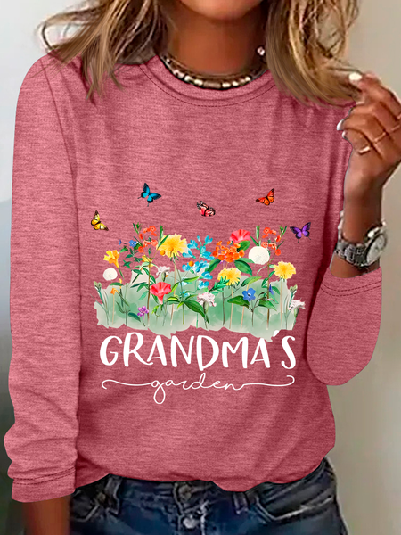Grandma's Garden Casual Long Sleeve Shirt, Long sleeves, Lilicloth.com