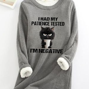 I Had My Patience Tested Casual Fluff Fleece Fabric Sweatshirt, Hoodies&Sweatshirts, Lilicloth.com