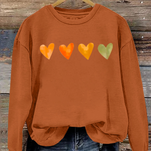 Cute Watercolor Heart, Valentine's Day Casual Sweatshirt, Hoodies&Sweatshirts, Lilicloth.com