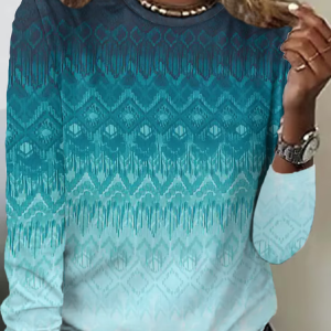 Abstract Line Casual Long Sleeve Shirt, Long sleeves, Lilicloth.com