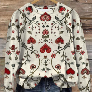 Casual Crew Neck Heart/Cordate Sweatshirt Printing, Hoodies & Sweatshirts, color:As Picture|size:XXL, catalog Noracora shop