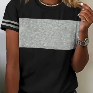 Crew Neck T shirt Casual Short Sleeve T shirt, T-shirts, Lilicloth.com