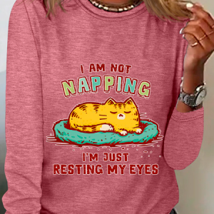 Just Resting My Eyes Casual Long Sleeve Shirtw, Long sleeves, Lilicloth.com