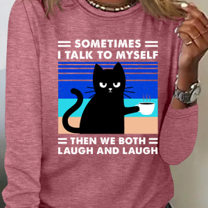 Sometimes I Talk To Myself Casual Long Sleeve Shirt, Long sleeves, Lilicloth.com